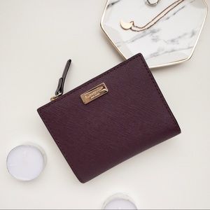 Kate Spade Burgundy Card Holder/Wallet